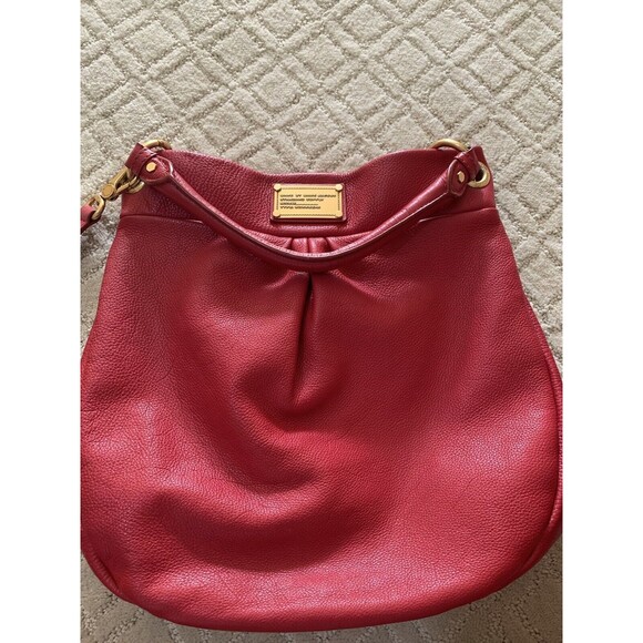 Marc by Marc Jacobs Classic Q Hillier Leather Hobo‎ Bag Wild Raspberry Red - Picture 5 of 9